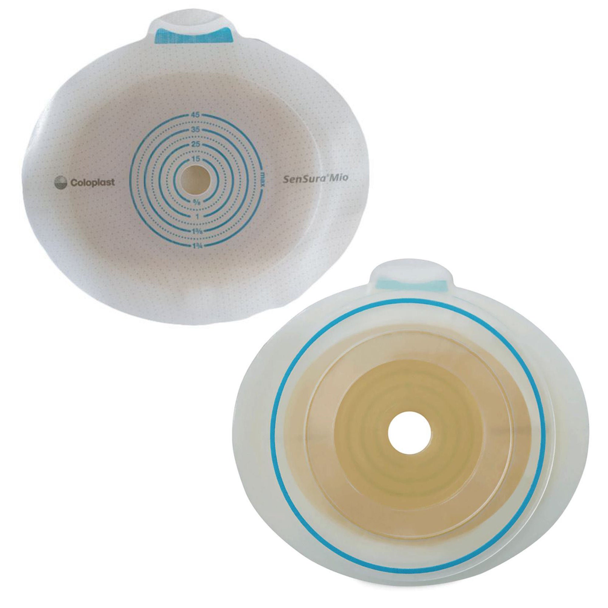 SenSura® Mio Click Ostomy Barrier, 40 mm Stoma Opening, Blue Color Match