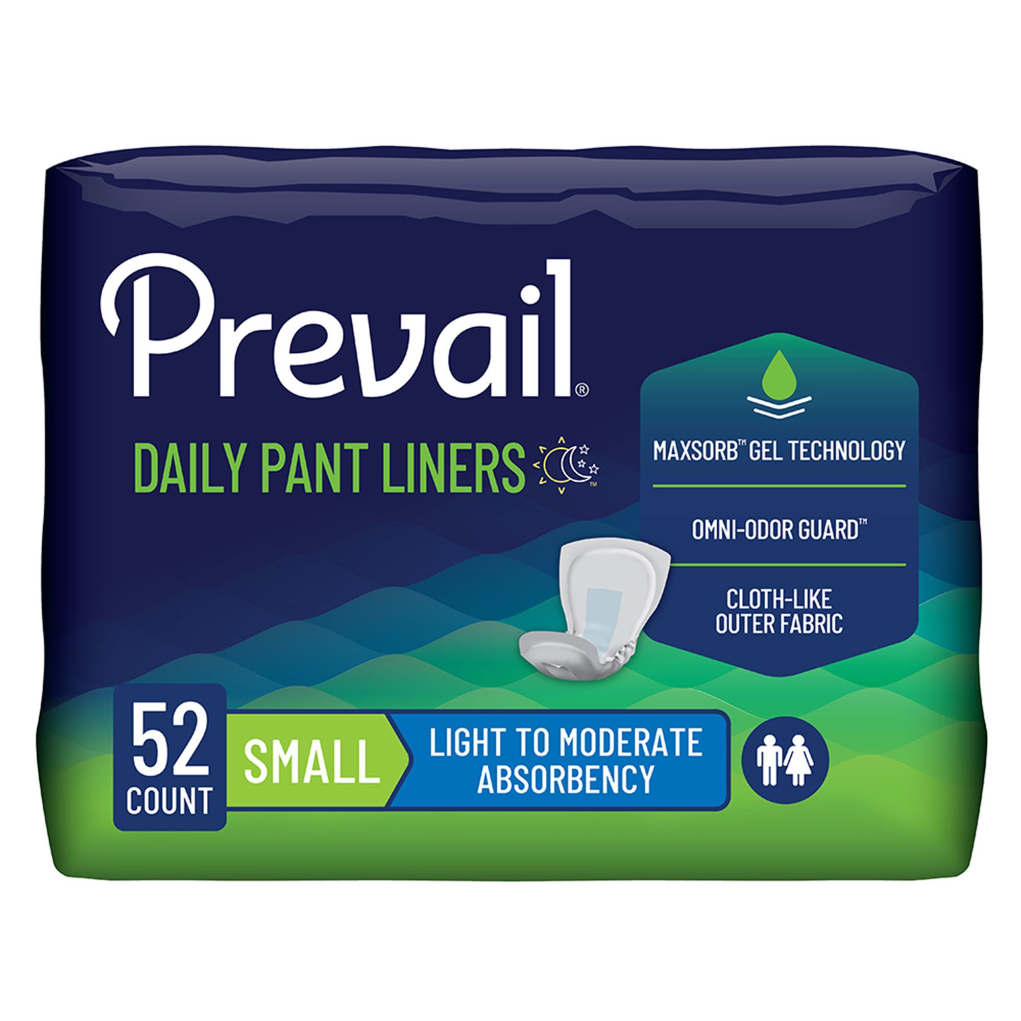 Prevail® Daily Pant Liners Light/Moderate Bladder Control Pad, 12.5-Inch Length