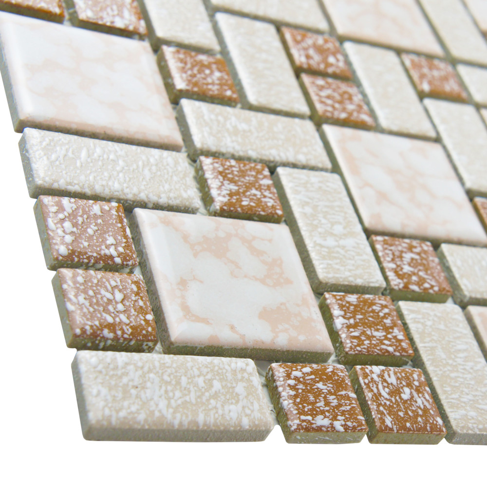 University Beige 11-3/4 in. x 11-3/4 in. Porcelain Mosaic Tile