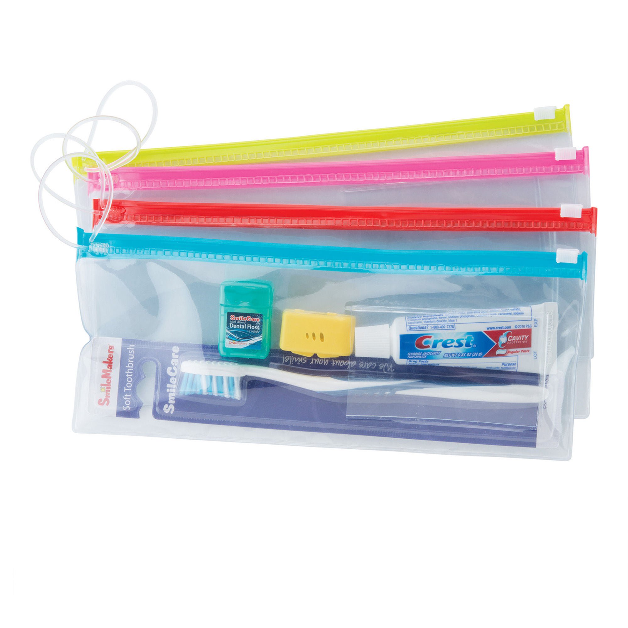 SmileMakers DENTAL KIT, SMILECARE ADLT EXTRA CARE ZIP BAG (72/CS)