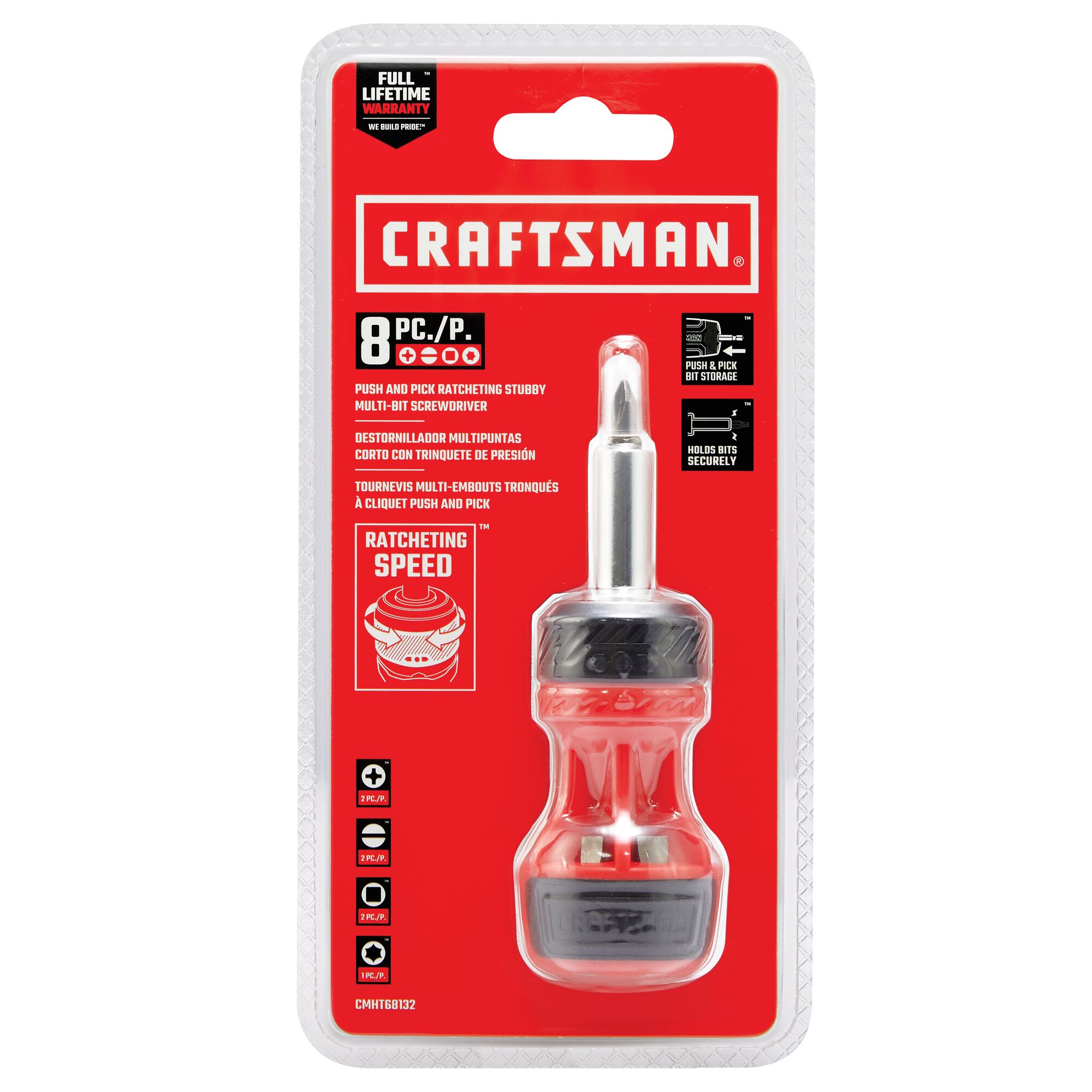 Craftsman 8p  Ratcheting Stubby Push-n-Pick Set