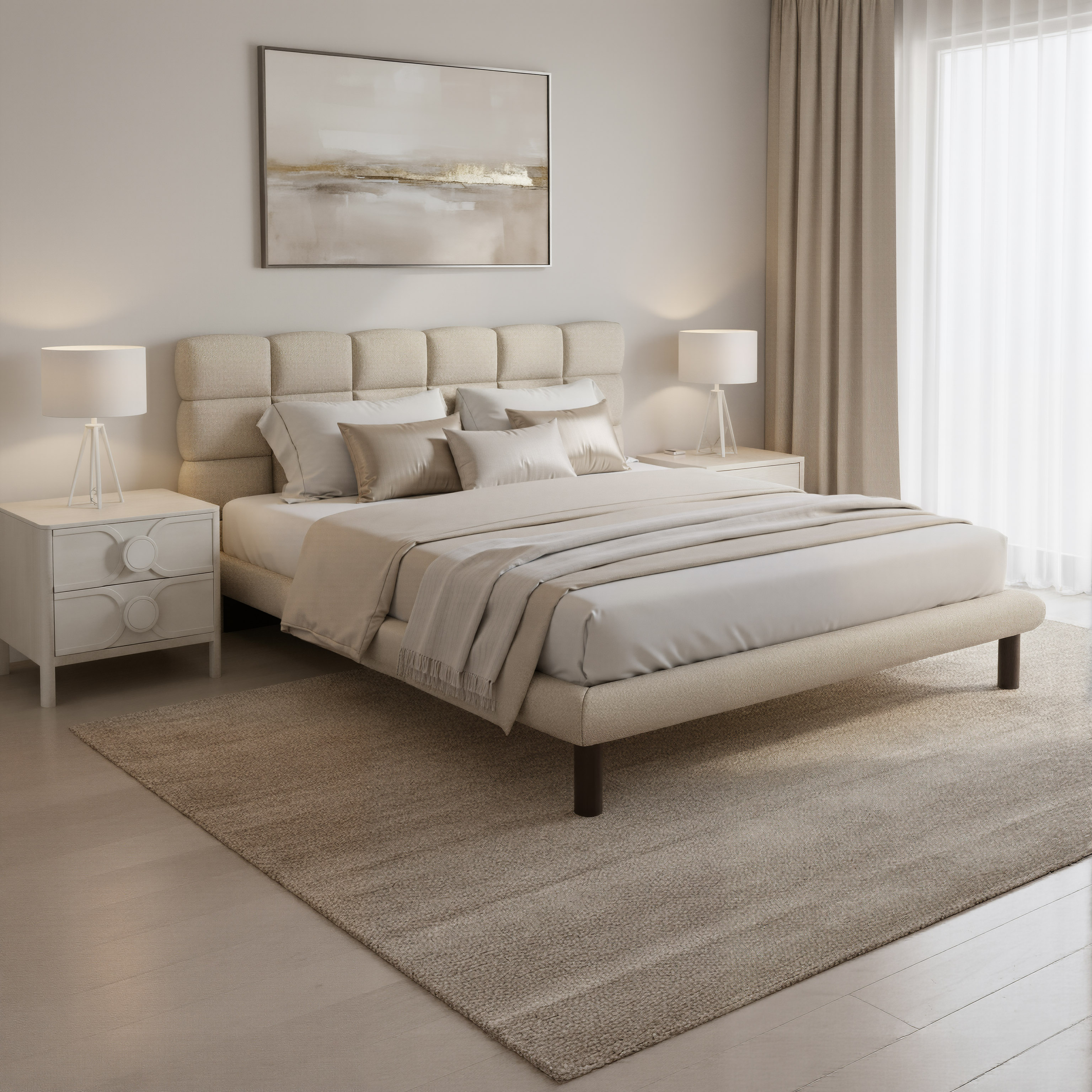Placid King Bed Beige product image