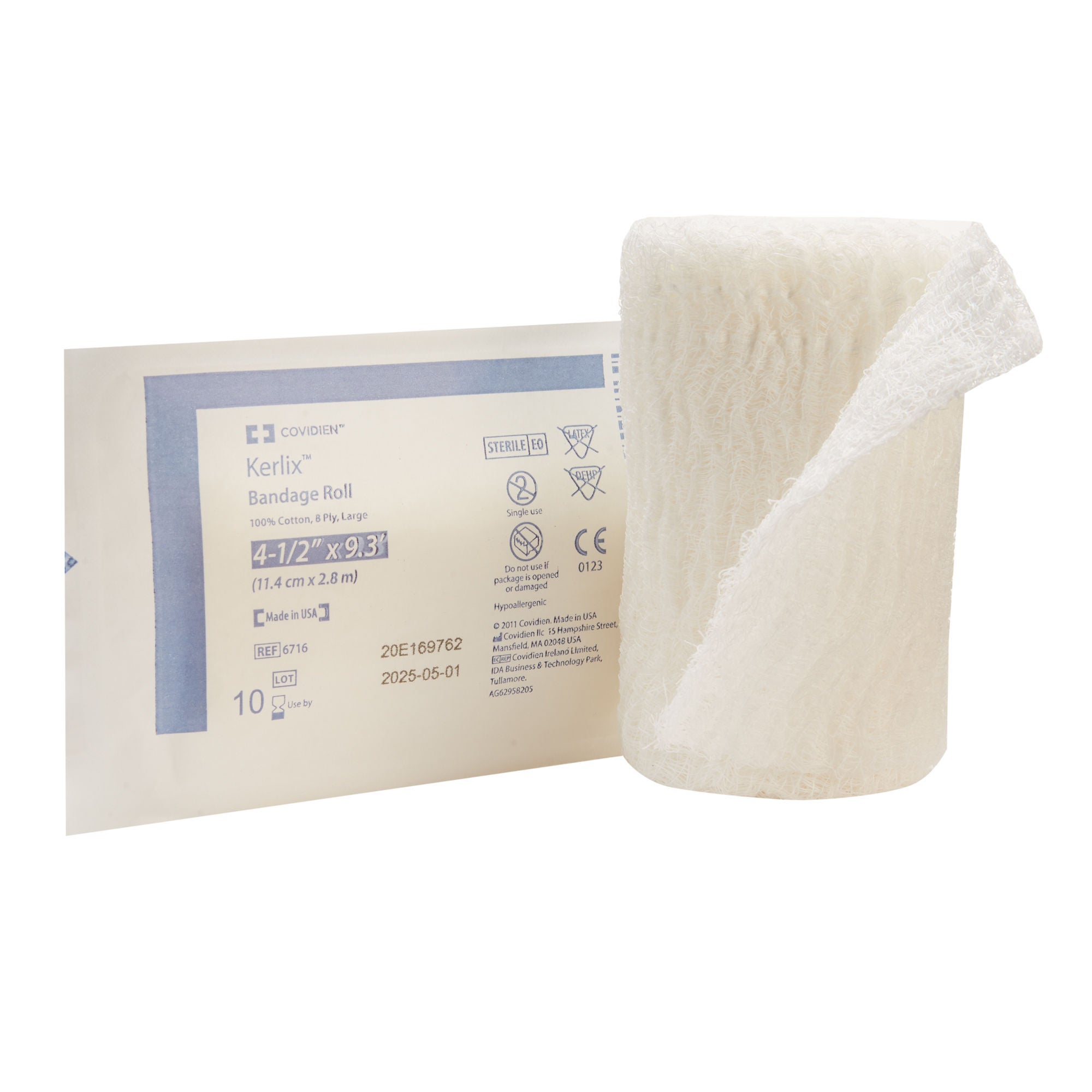 Kerlix™ Sterile Fluff Bandage Roll, 4-1/2 Inch x 3-1/10 Yard, Eight-Ply
