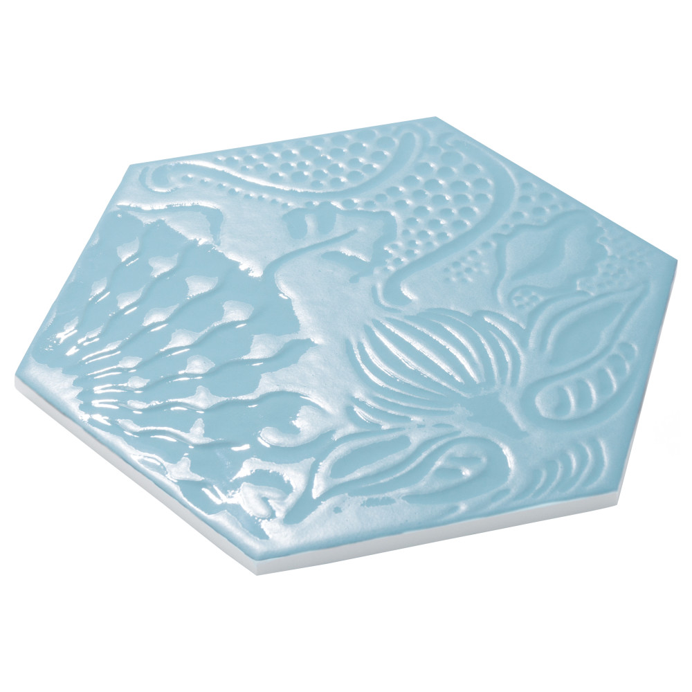 Gaudi Lux Hex Aqua 8-5/8 in. x 9-7/8 in. Porcelain Floor and Wall Tile