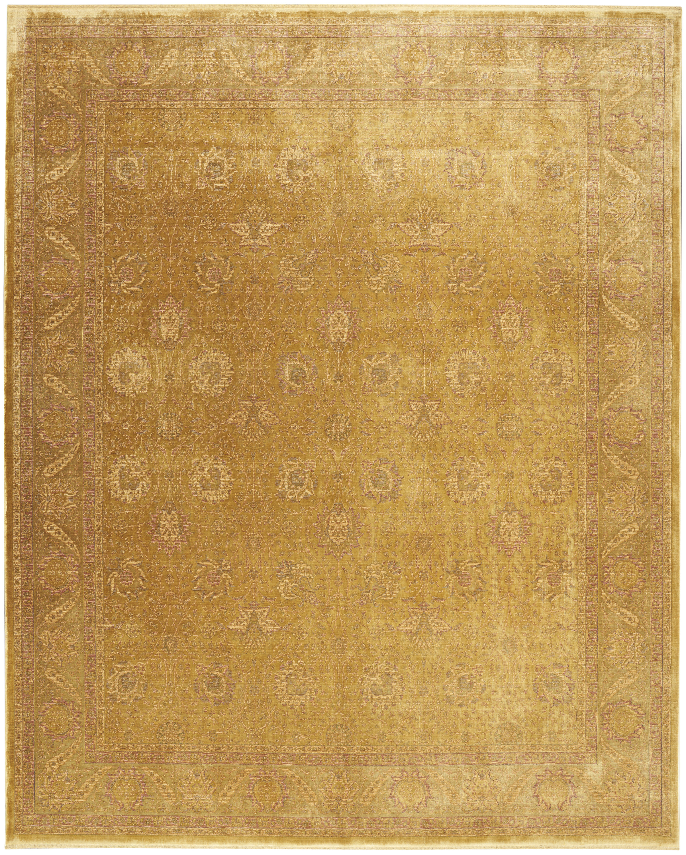 Nourison Luxurious 9'10" x 12'6" Gold Vintage Indoor Rug
