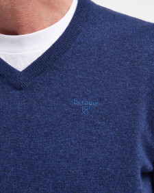 Essential V-Neck Jumper Deep Blue