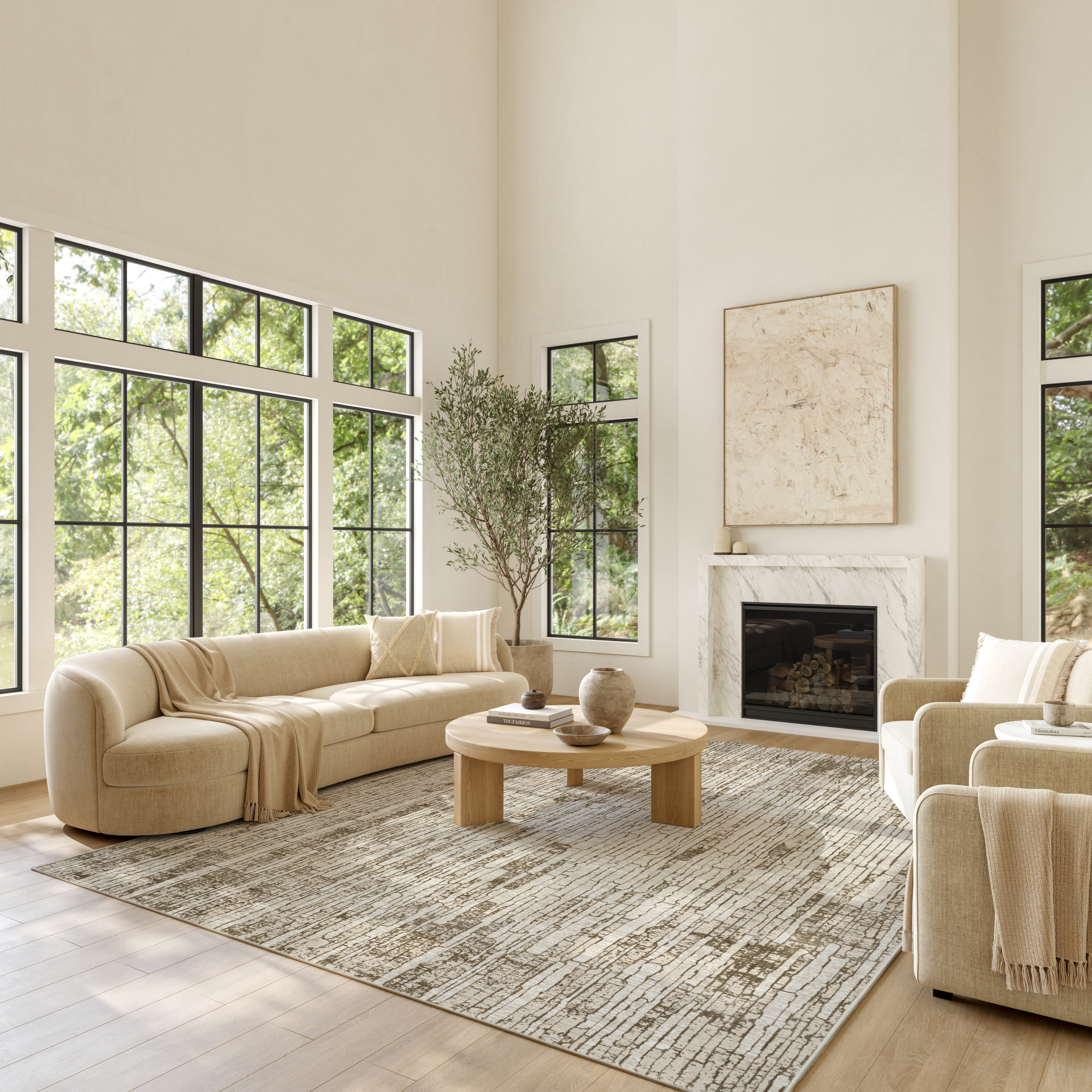 Nourison Soft Structure 5'3" x 7'3" Mocha Modern Indoor Rug