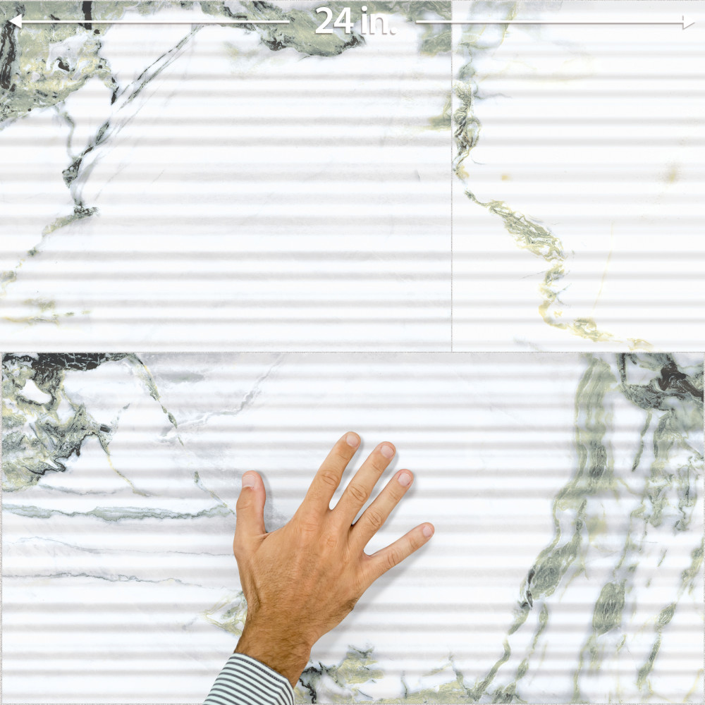 Touche Pleated Deco Jade 11-3/4 in. x 23-1/2 in. Porcelain Floor and Wall Tile