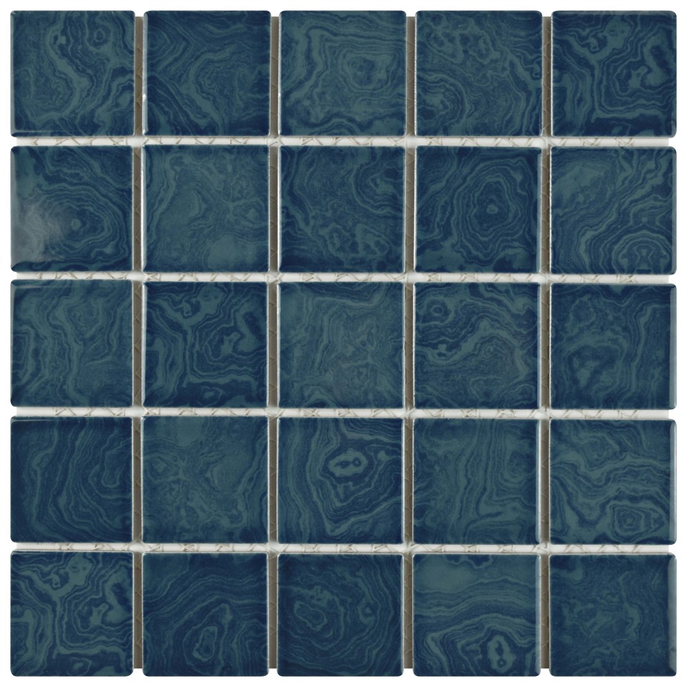 Resort Coral Blue 12x12 Square Porcelain Floor and Wall Digital Pattern