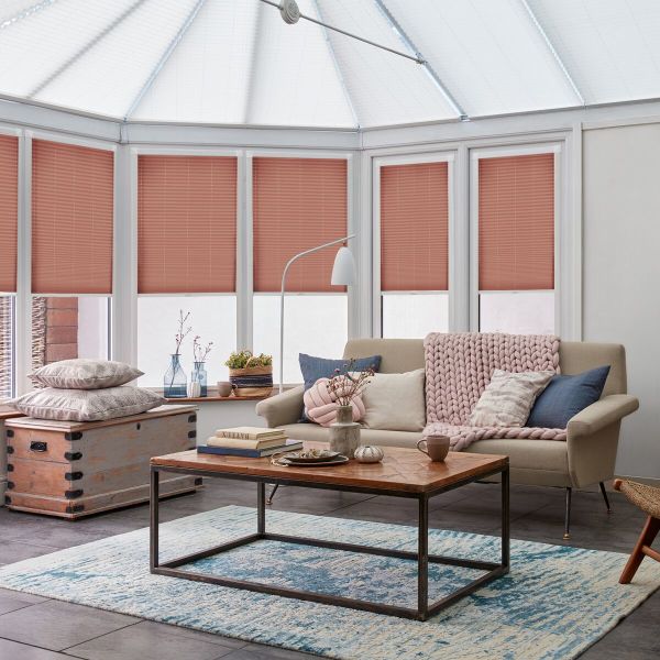 Solartex Chintz Terracotta Pleated blind