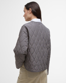 Check Monroe Quilted Jacket Navy/Sand Gingham
