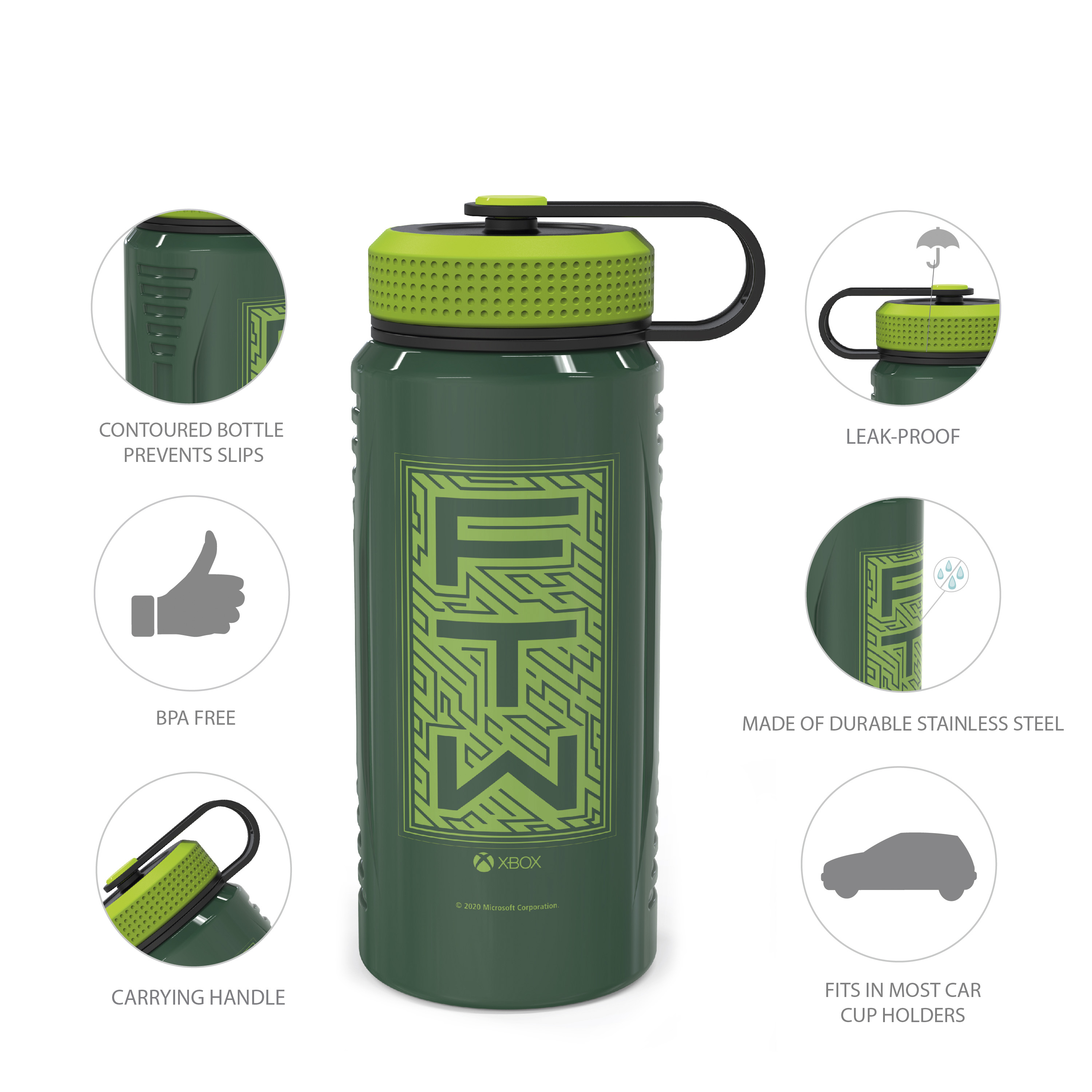 Xbox 24 ounce Vacuum Insulated Stainless Steel Water Bottle, For the Win slideshow image 7 Xbox 24 ounce Vacuum Insulated Stainless Steel Water Bottle, For the Win slideshow image 7