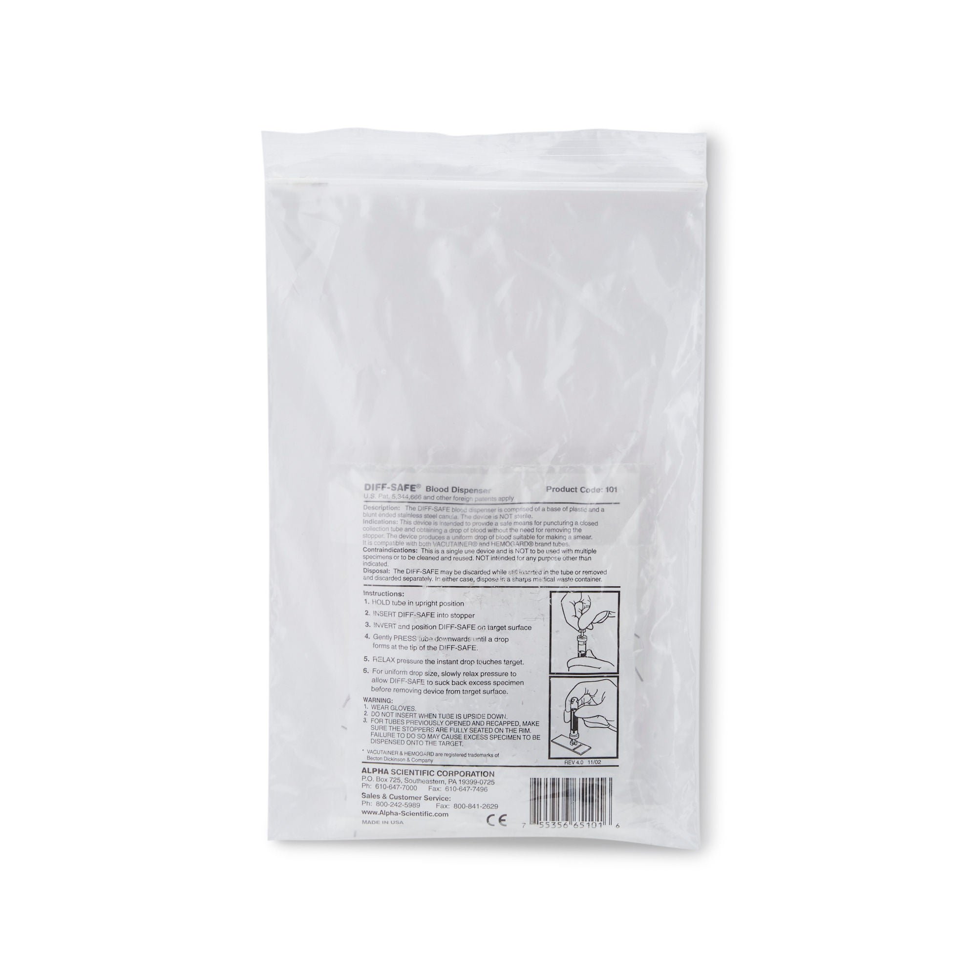 Diff-Safe® Blood Dispenser for Blood Smears