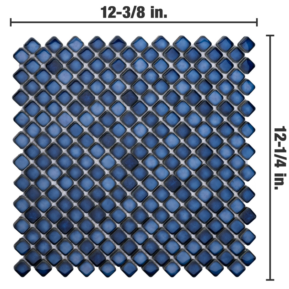 Hudson Diamond Sapphire 12-1/4 in. x 12-3/8 in. Porcelain Mosaic Tile
