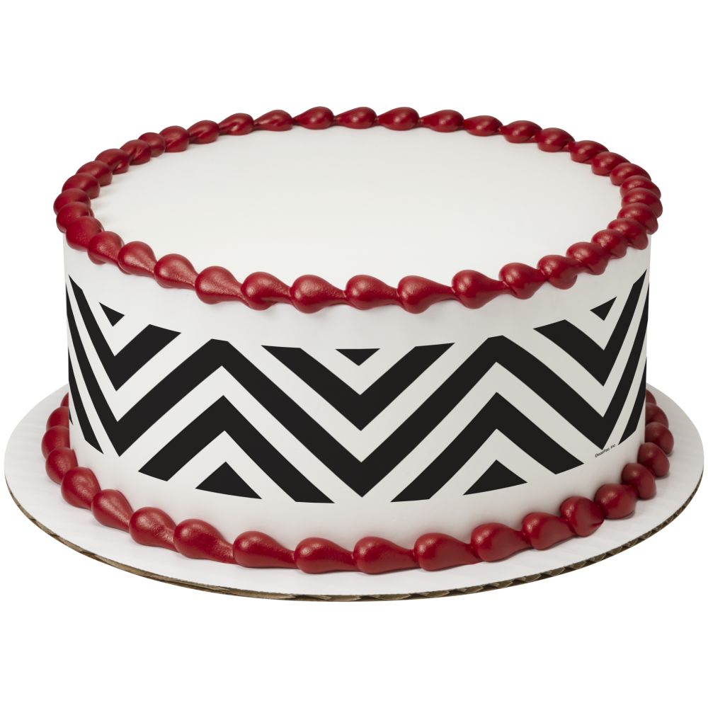 Image Cake Black & White Chevron