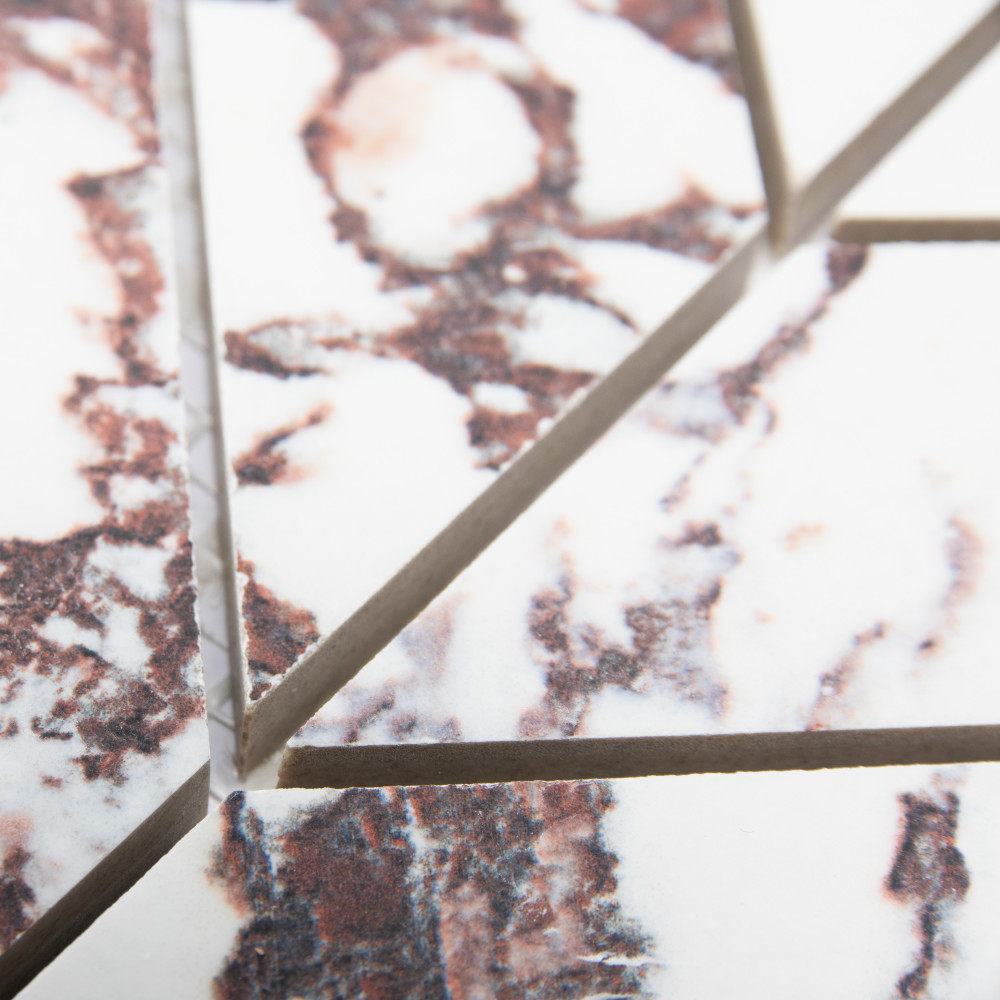 Touche Chevron Rubis 11-3/4 in. x 12-1/4 in. Porcelain Mosaic Tile