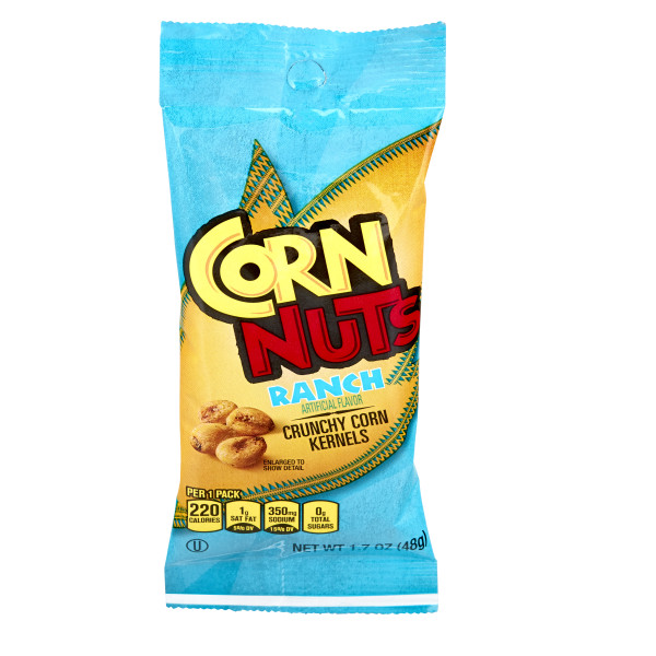 CORN NUTS Ranch Crunchy Corn Kernels Snack, 1.7 oz. 18 Packs of 12 . C1C1 - Front Center In Package (Hi Res)