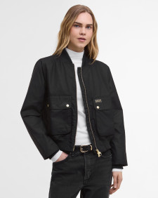 Patsy Waxed Bomber Jacket Black