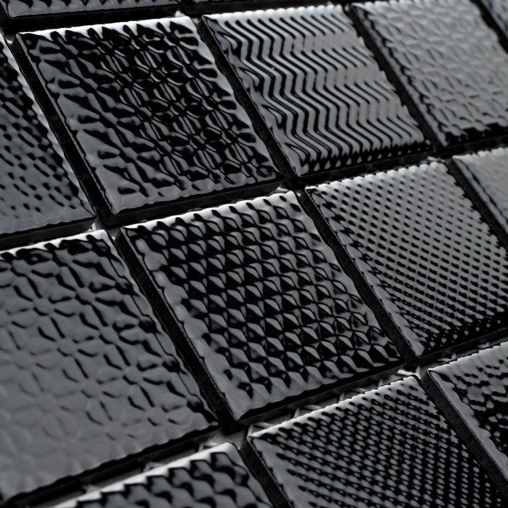 Celadon Graphite 11-5/8 in. x 11-5/8 in. Porcelain Mosaic Tile