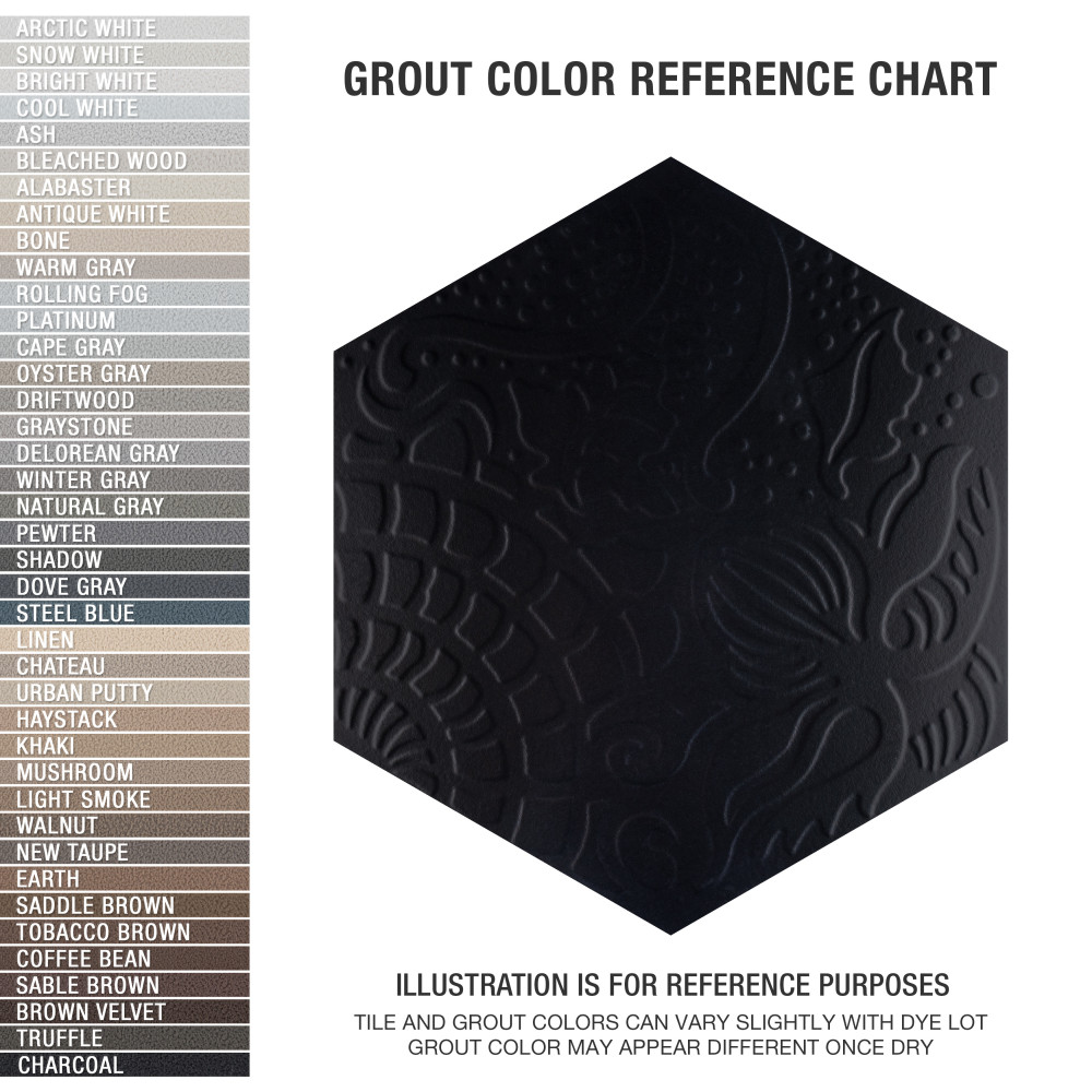 Gaudi Grand Hex Black 19 in. x 22 in. Porcelain Floor and Wall Tile