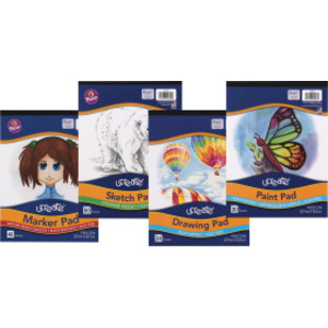 Art Pad Bundle, 9" x 12", Sketch, Drawing, Paint, Marker, Set of 4