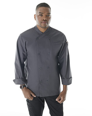 Unisex Classic Long Sleeve Crossover Collar Chef Coat-