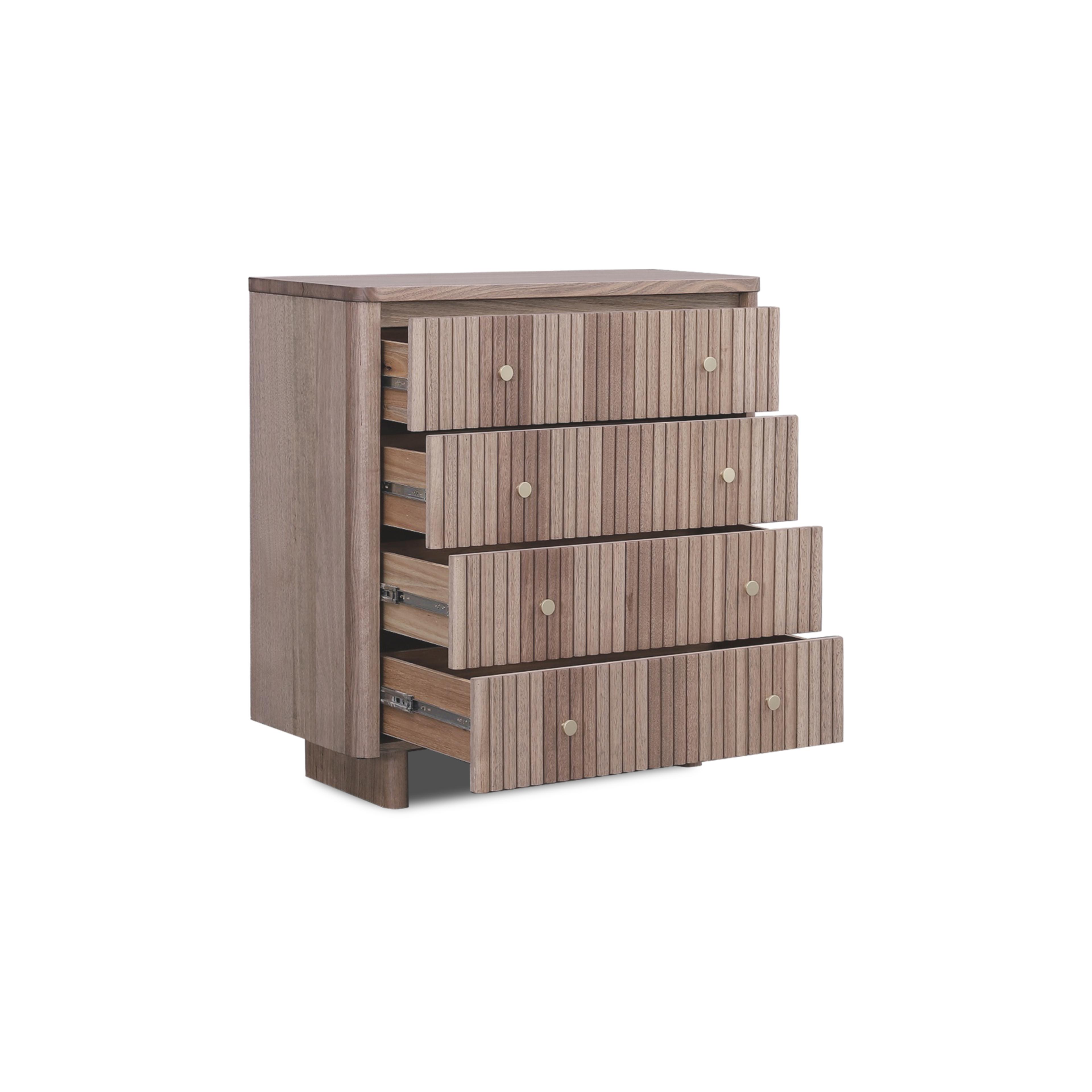 Product image of the Clifton Tallboy (4 Drawer), Smoked Oak from Forty Winks