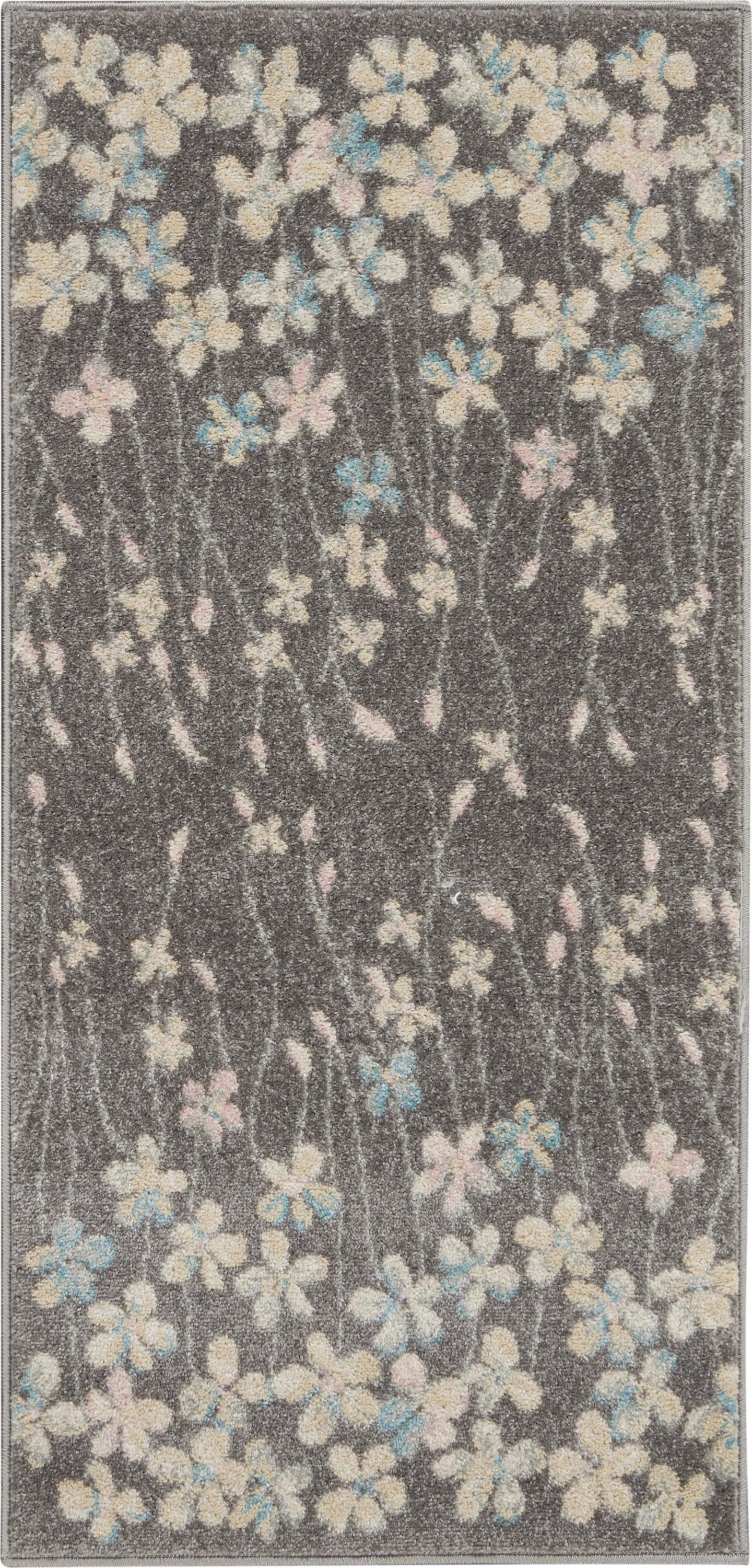 Nourison Tranquil 2' x 4' Grey Beige Contemporary Indoor Rug