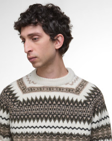 Hase Fair Isle Crew Neck Jumper Whisper White
