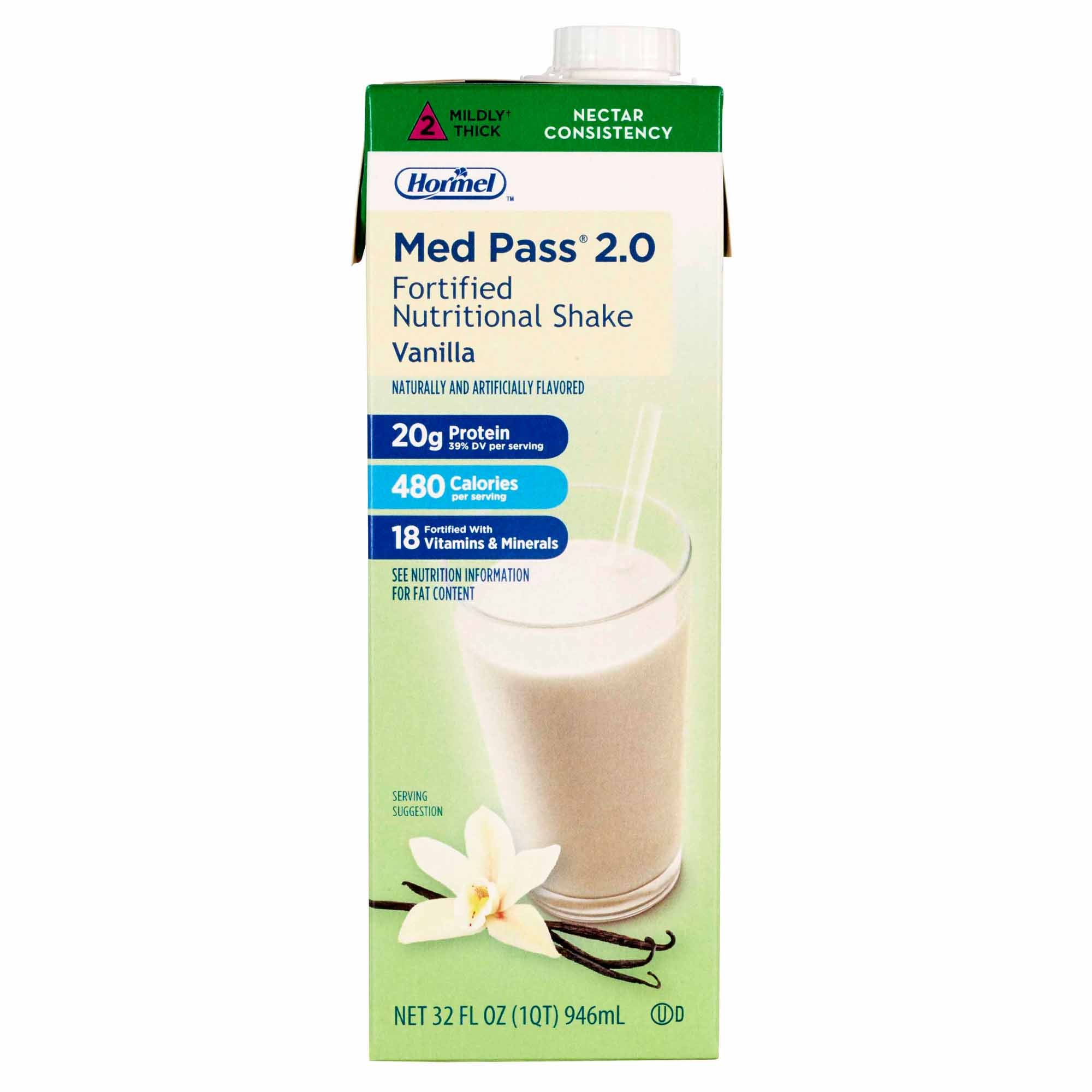 Med Pass® 2.0 Vanilla Fortified Nutritional Shake, 32-ounce Carton