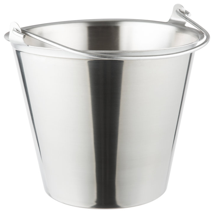 12 ½-quart stainless steel tapered dairy pail