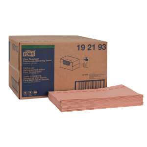 Tork, W25, Antimicrobial Odor Resistant, 1 ply, 13.00"x24.00", Nonwoven Fabric, Food Service Wipers, Red