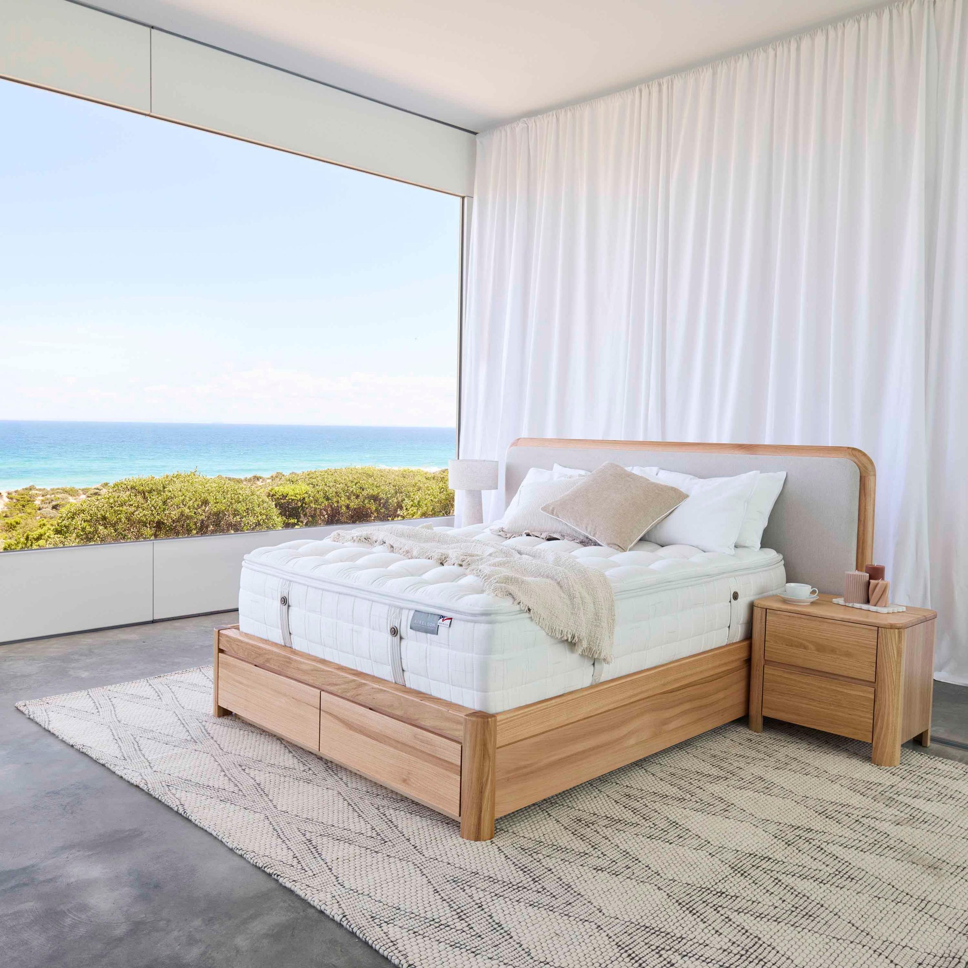Lifestyle image of the Aireloom Karpen Dove Mattress, Plush from Forty Winks