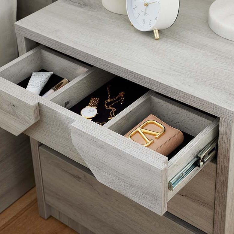 Detail image of the  Sovereign Bedside Table (2 Drawer), Washed Grey from Forty Winks