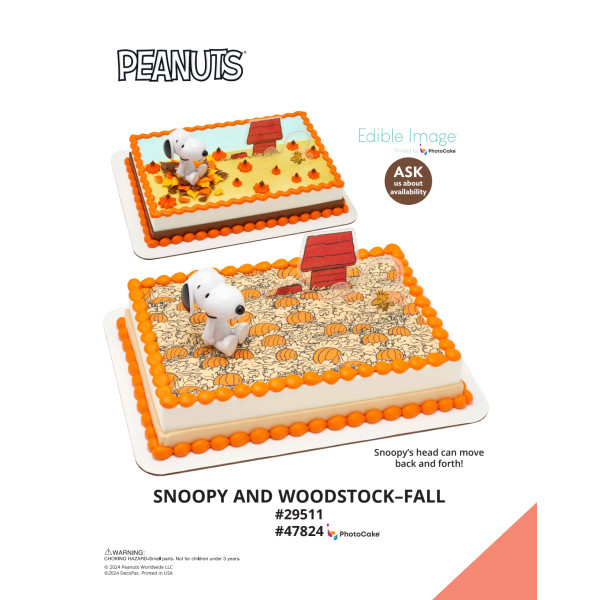 Peanuts® Snoopy® and Woodstock® Fall The Magic of Cakes® PhotoCake® Enhanced Background and Icing Page
