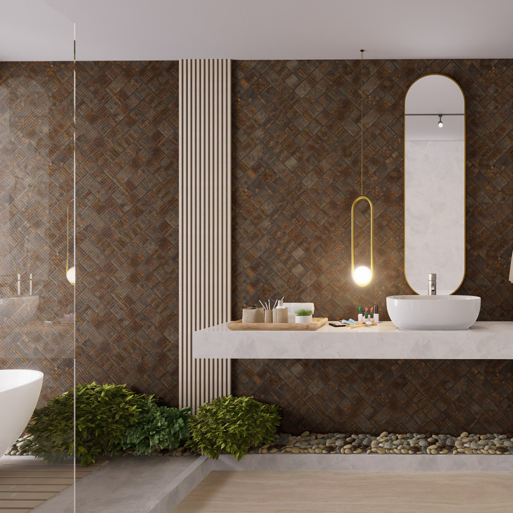 Joliet Dark Amber 3 in. x 12 in. Ceramic Wall Tile