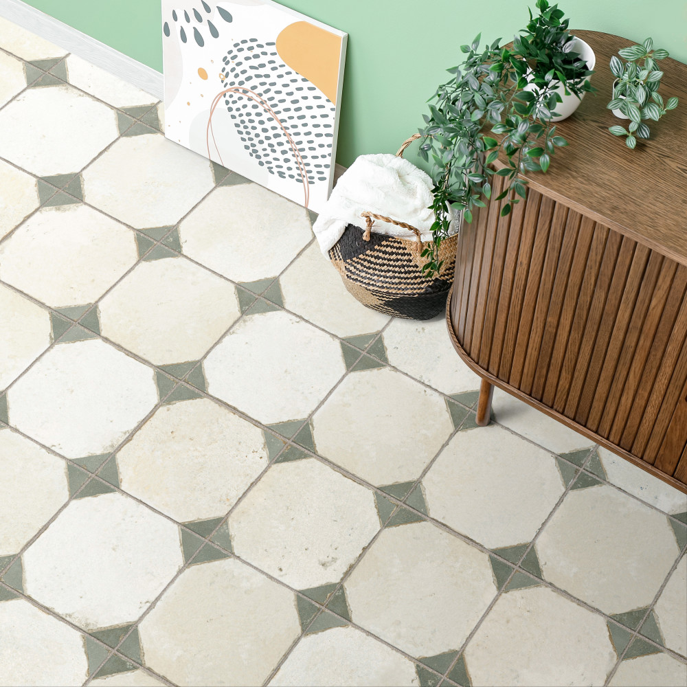 Kings Yard Sage 17-5/8 in. x 17-5/8 in. Ceramic Floor and Wall Tile