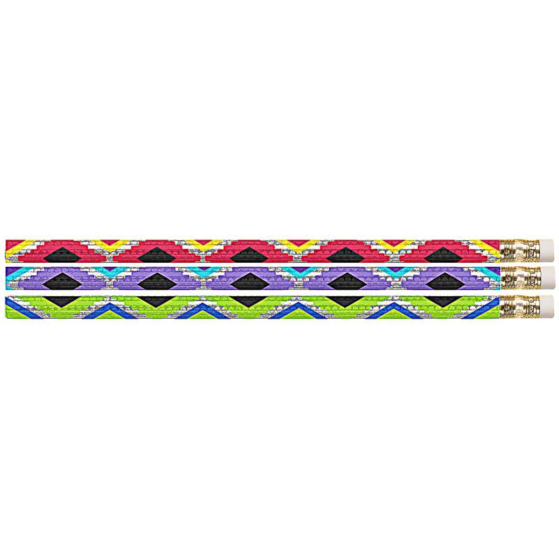 Geometric Glitz Motivational Pencil, Pack of 12