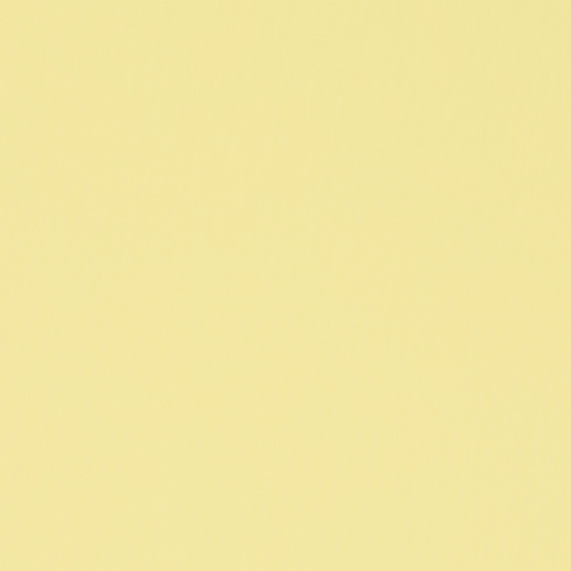 Square plain fabric sample in pale lemon .