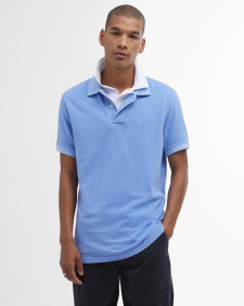 Washed-Out Sports Polo Shirt Sky