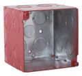 3-3/4 in. Square-Large Capacity Box 3-1/2 in. Deep Welded Painted Red