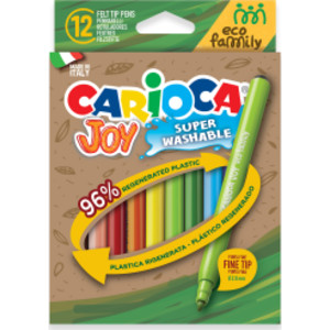 Eco Family Joy Fine Tip Washable Felt Tip Pens - 12 Pieces