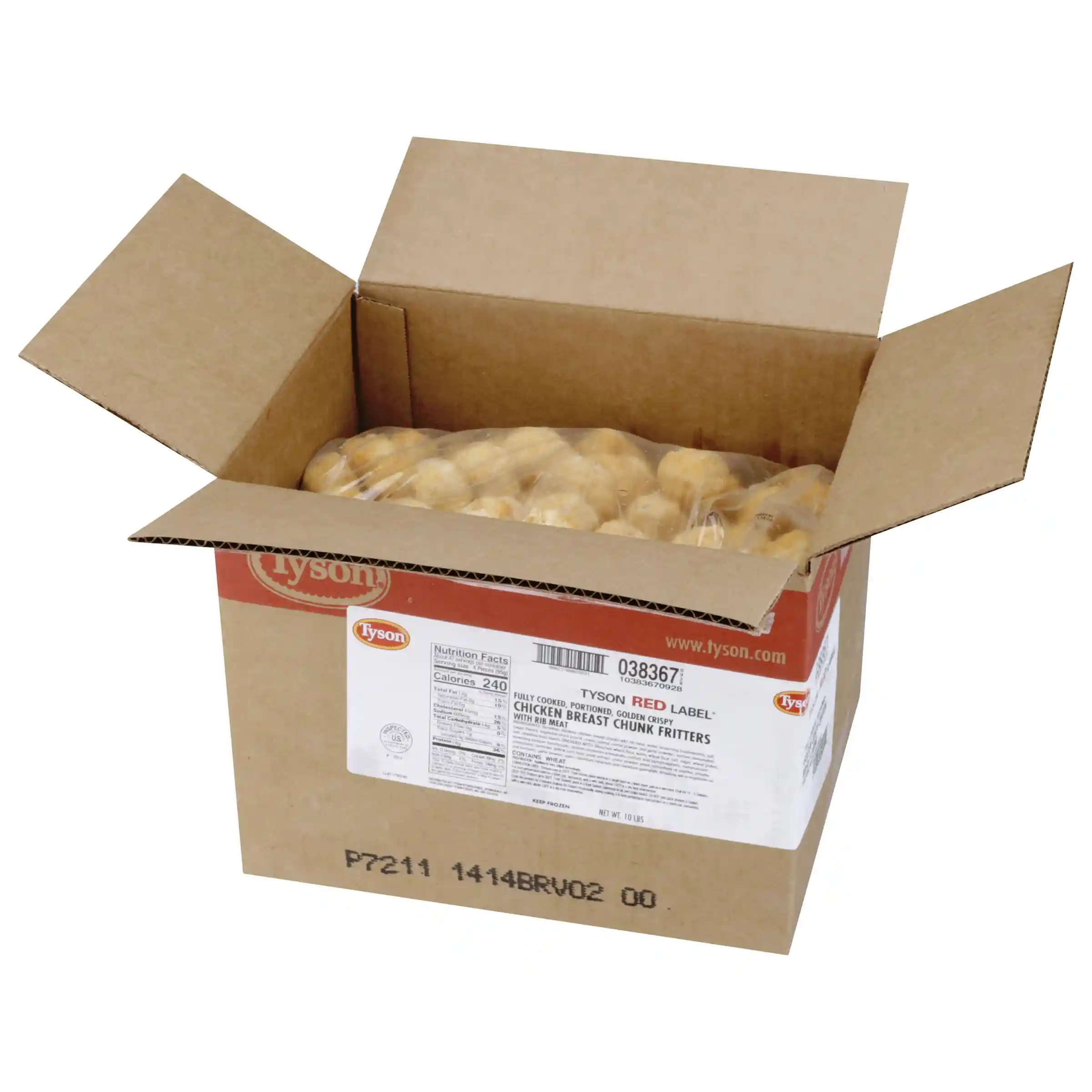 Tyson Red Label® Fully Cooked Golden Crispy Select Cut Chicken Breast Chunk Fritters_image_4