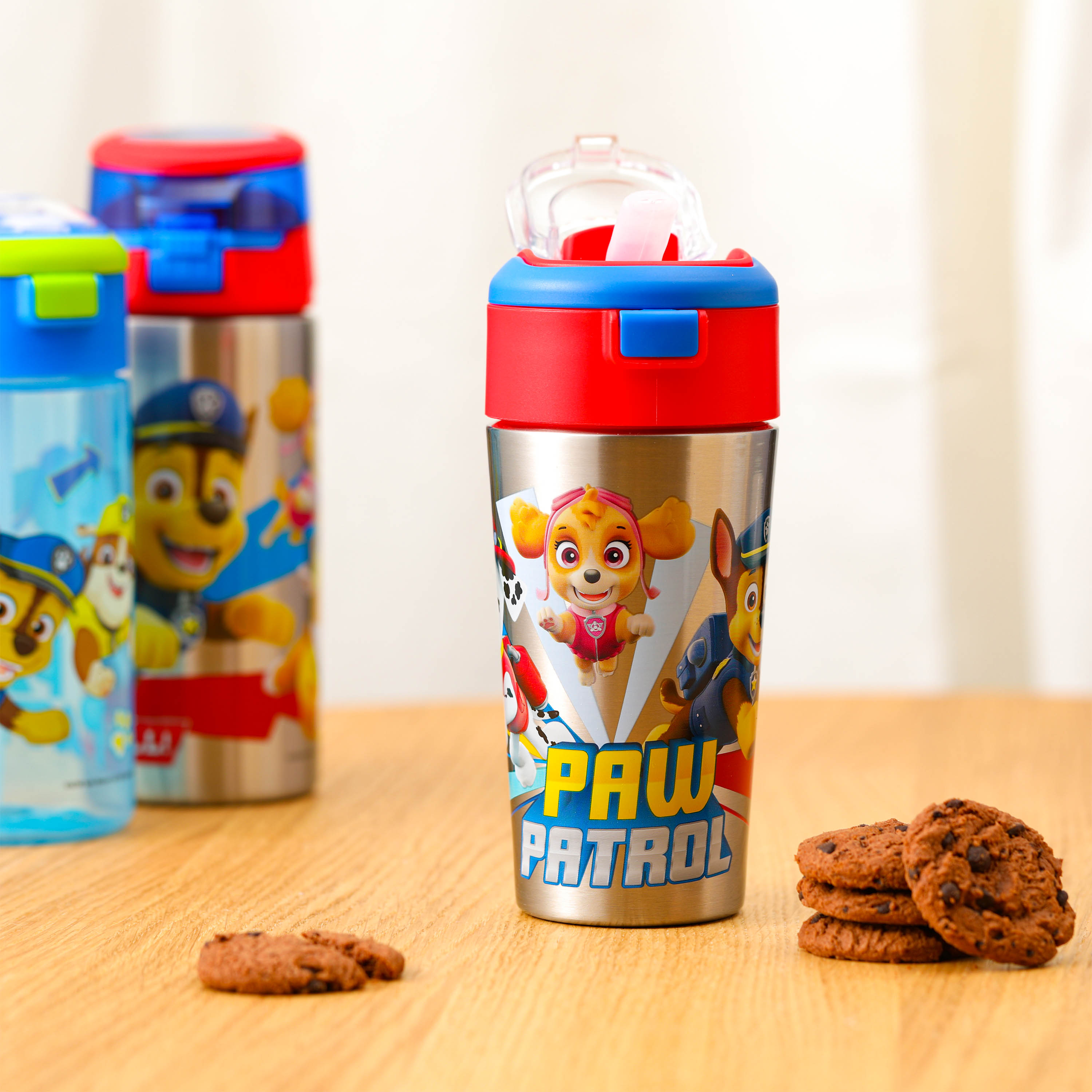 Paw Patrol 12 ounce Vacuum Insulated Reusable Stainless Steel Water Bottle, Skye, Rubble & Friends slideshow image 2