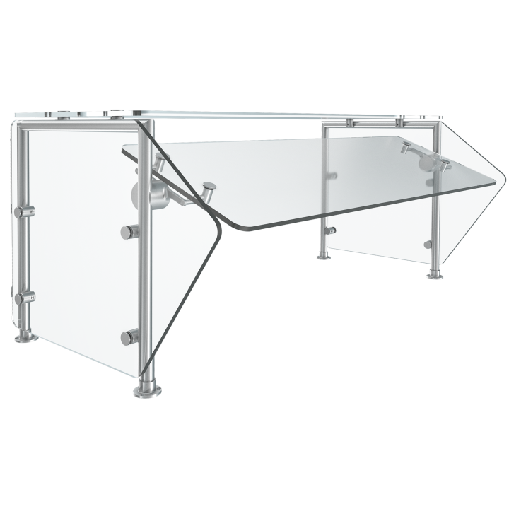 34 ½-inch 6-Series Velocity Adjustable Single-Sided Breath Guard for 2-Pan/Well Drop-Ins with 120-Volt Led Light Strip