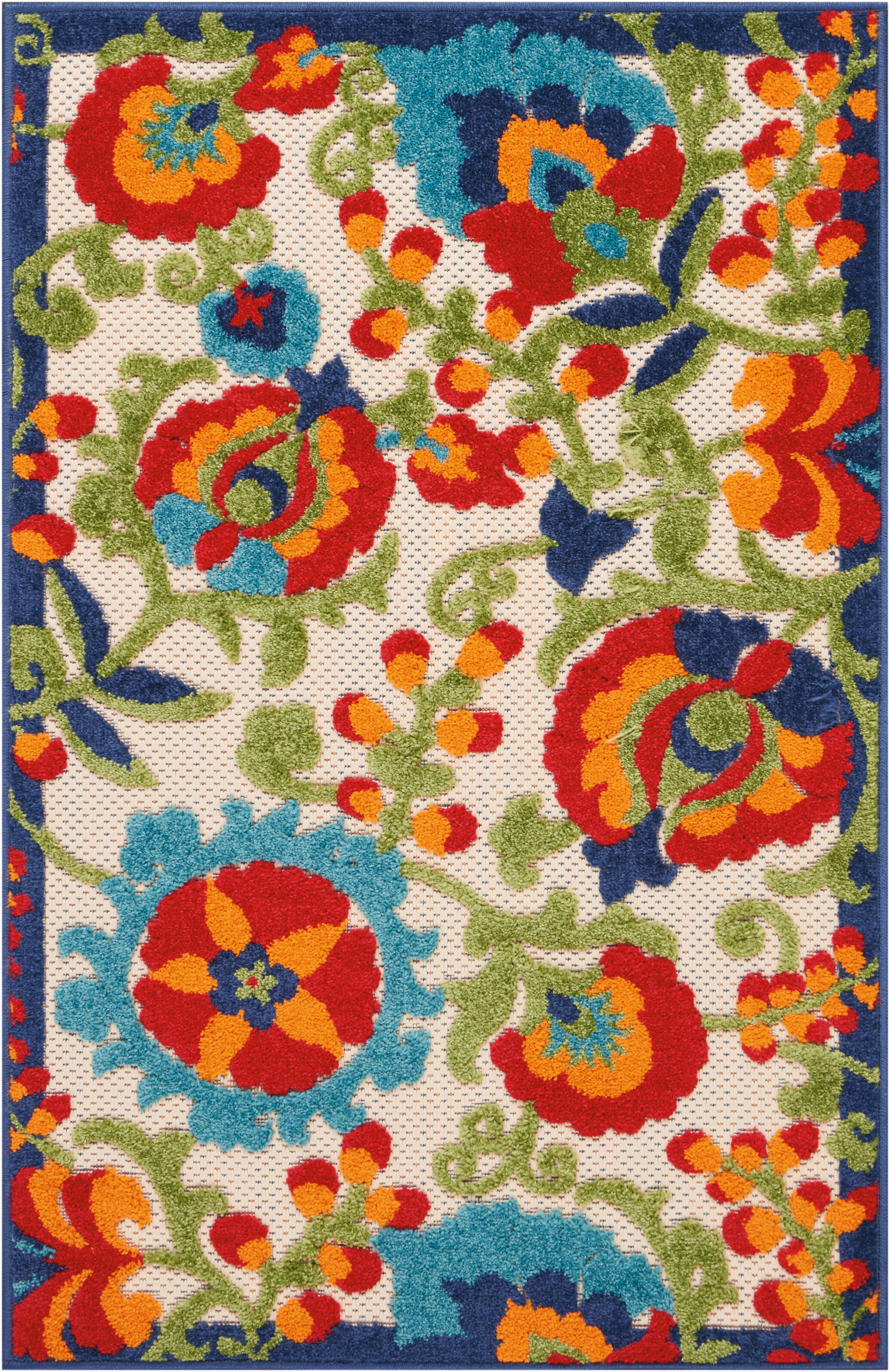 Nourison Aloha 2'8" x 4' Multicolor Farmhouse Rug