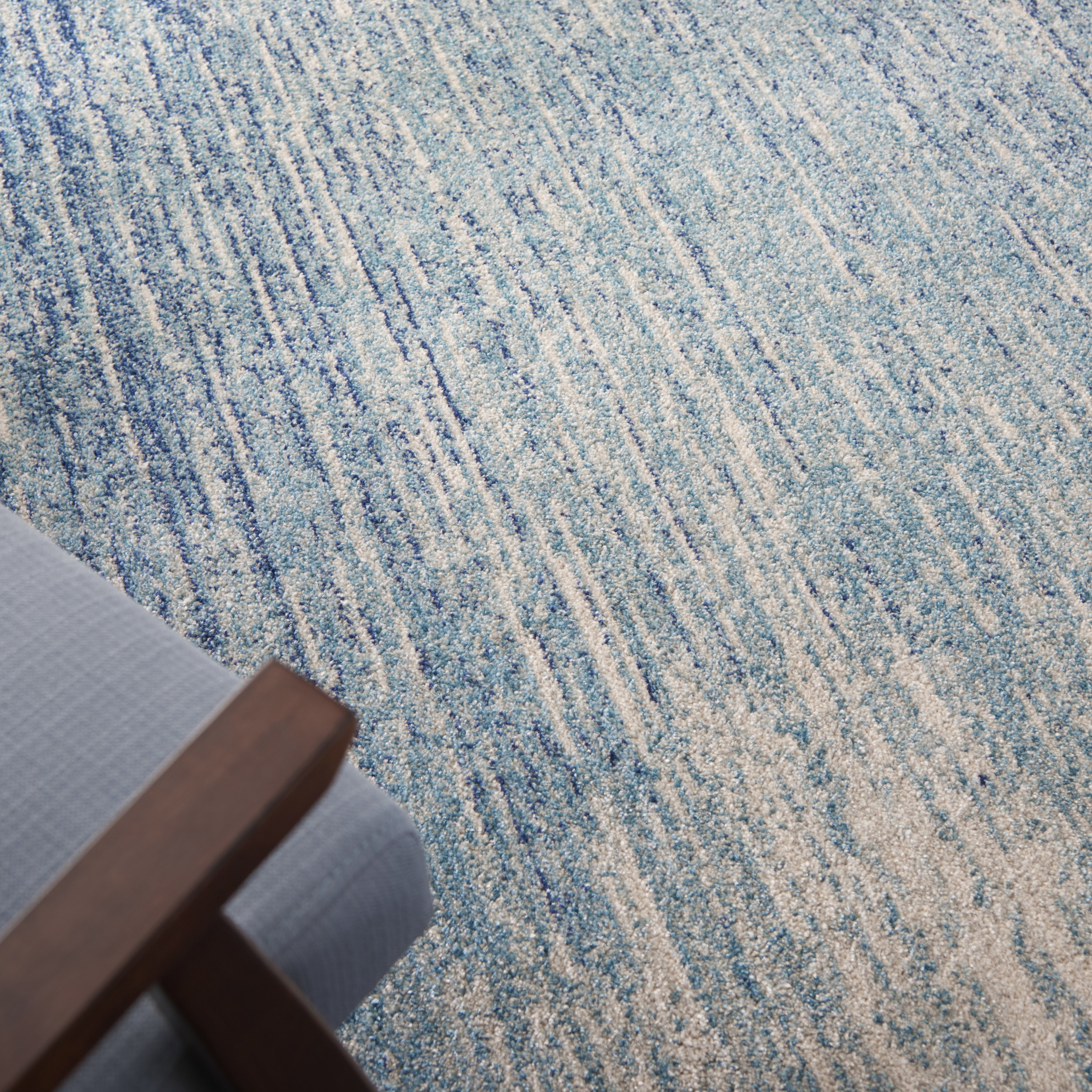 Nourison Passion 5'3" x 7'3" Navy Light Blue Modern Indoor Rug