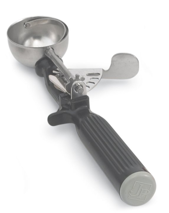 1-ounce one-piece thumb disher with black handle