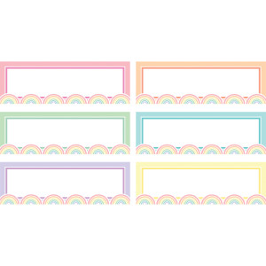 Pastel Pop Rainbow Labels Magnetic Accents, Pack of 20