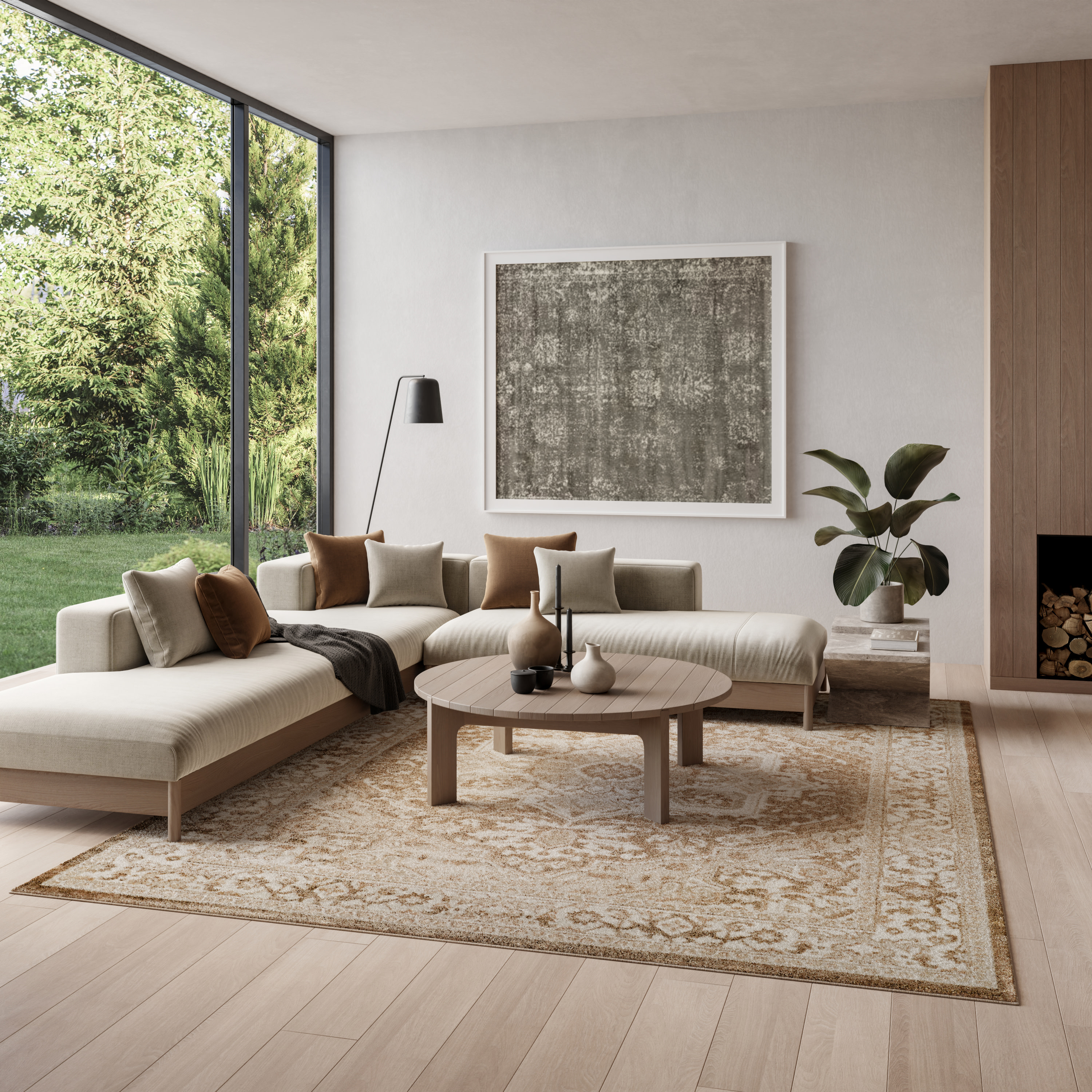 Nourison Dekor 7'10" x 9'10" Taupe Ivory Vintage Indoor Rug
